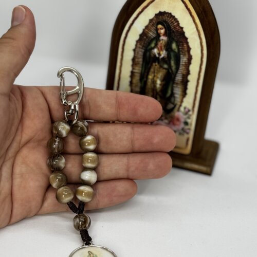 Llavero Virgen de Guadalupe Color Capuchino